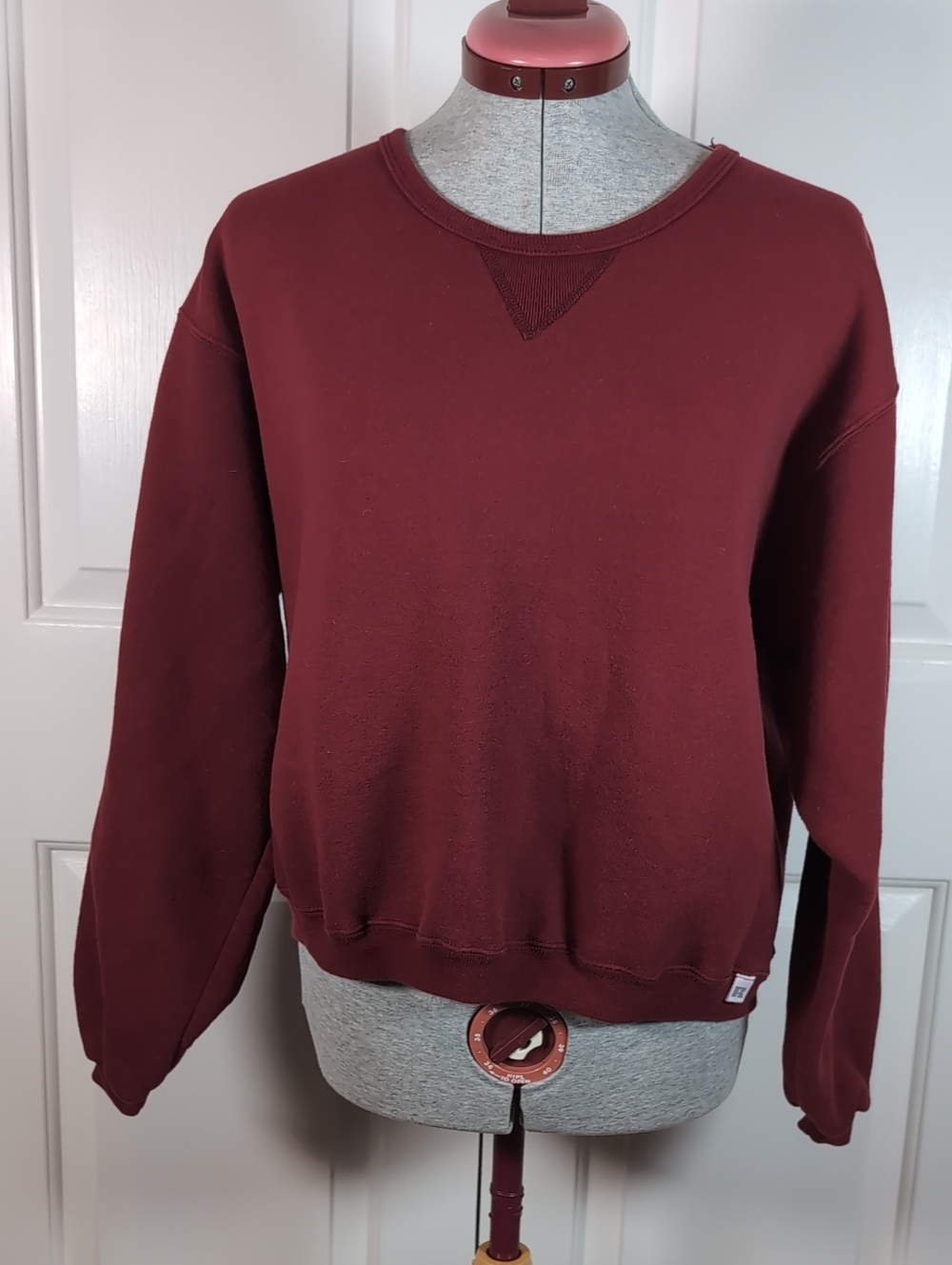 Vintage Russell Athletic Plain Blank Sweatshirt Crewneck Pullover Burgundy L